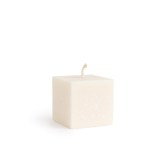 Natural Cube Wax Pillar Candle - Rapeseed
