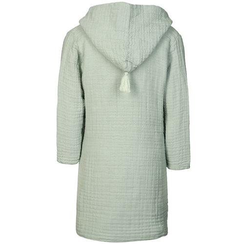 Organic Cotton Muslin Bathrobe - Aqua