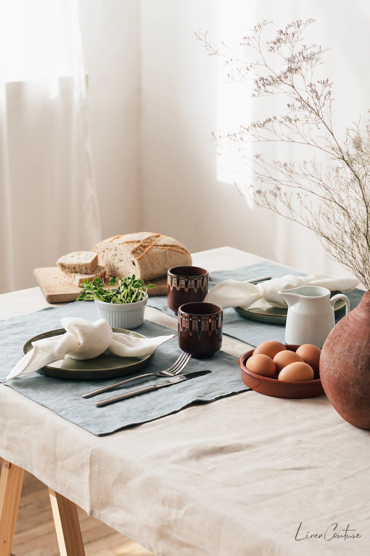 Natural linen napkins - 2pcs.