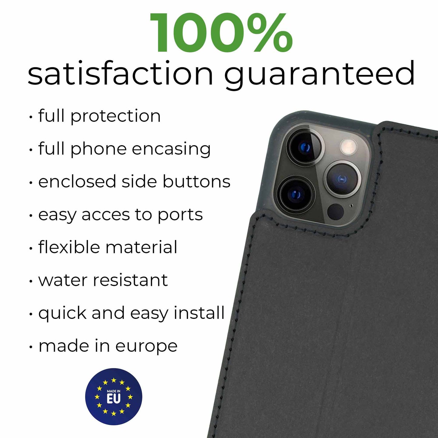 Eco Flip Phone Case - Black