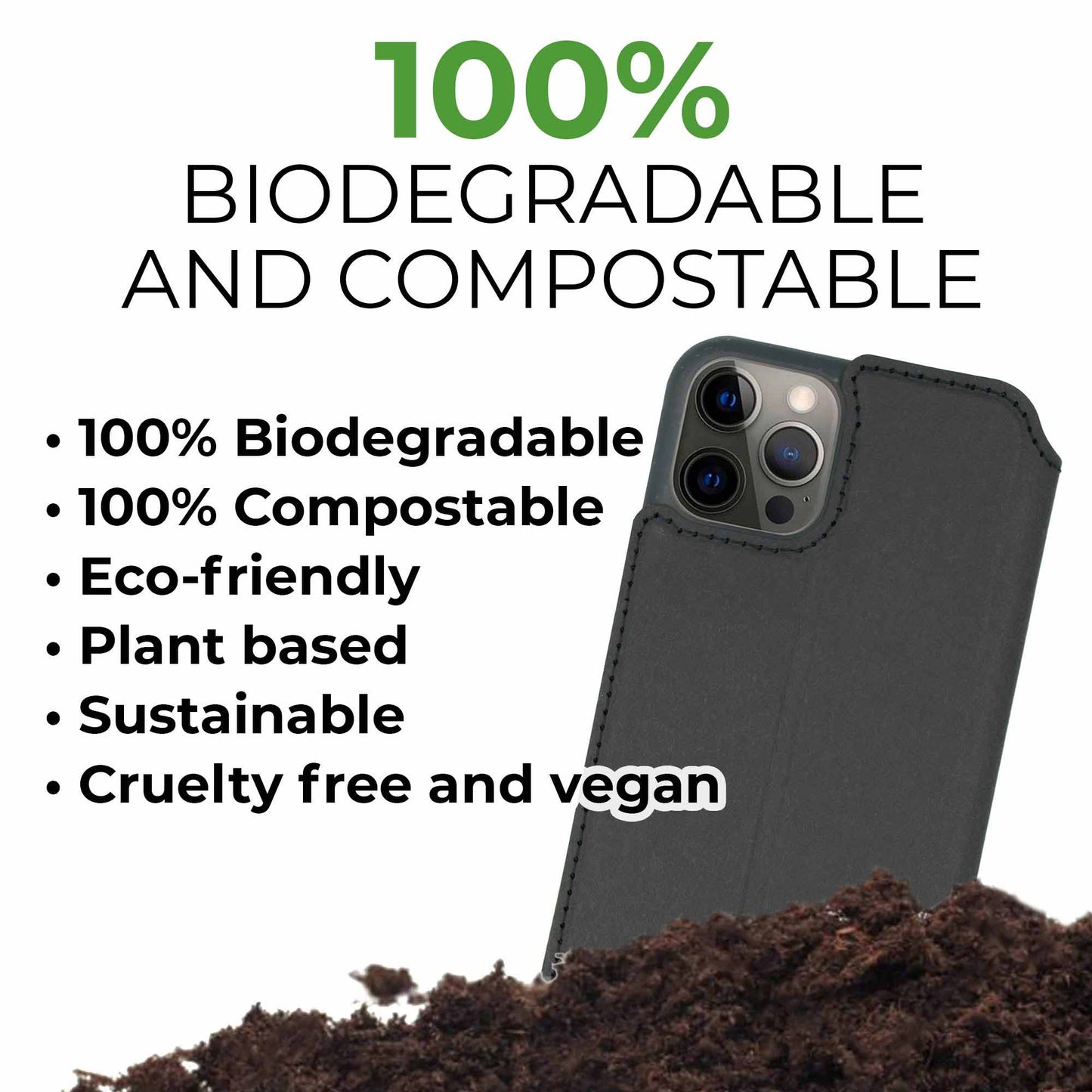 Eco Flip Phone Case - Black
