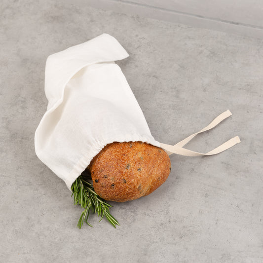 Linen bread bag - Off-White