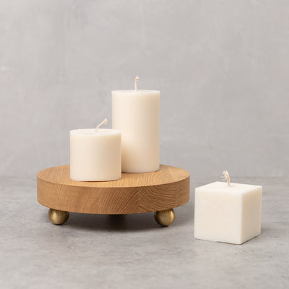 Natural Cylinder Wax Pillar Candle - Rapeseed