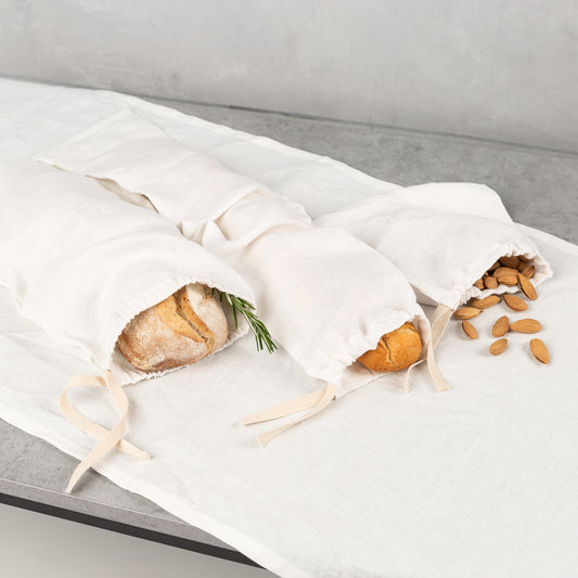 Linen bread bag - Off-White