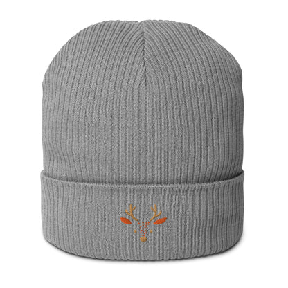 Organic Ribbed Cotton Beanie - Cute Deer